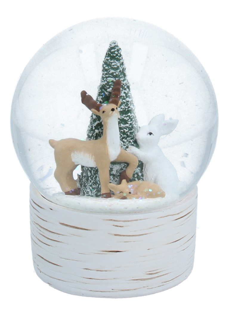 Gisela Graham Woodland sneeuwbol 13 cm Wit - Deal