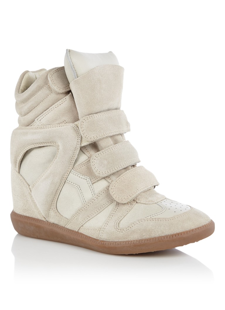 Isabel Marant Dames Bekett sneakerwedge van suède in de kleur Ivoor, maat: 37