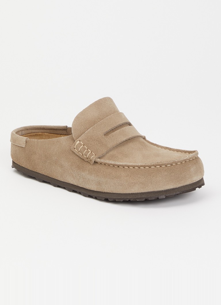 Birkenstock Dames Naples muiltje van suède in de kleur Taupe, maat: 38