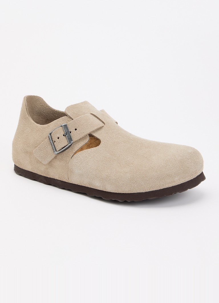 Birkenstock Dames London sandaal van suède in de kleur Khaki, maat: 36
