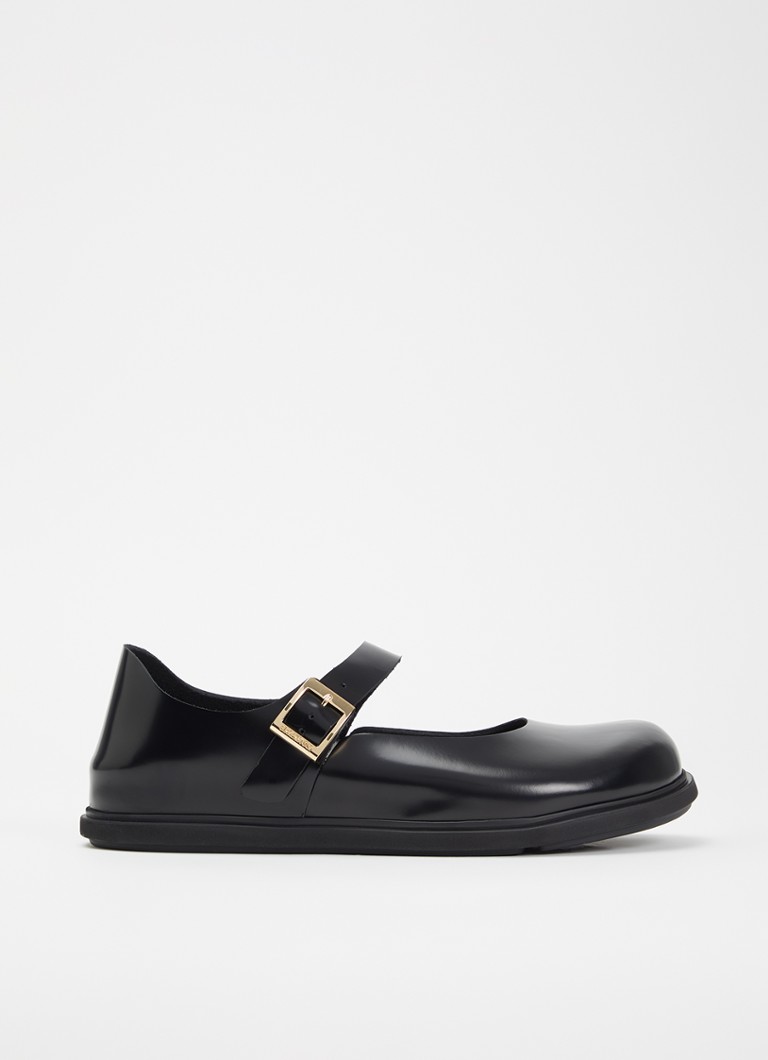 Birkenstock Dames Narrow Fit Mantova ballerina van lakleer in de kleur Zwart, maat: 41