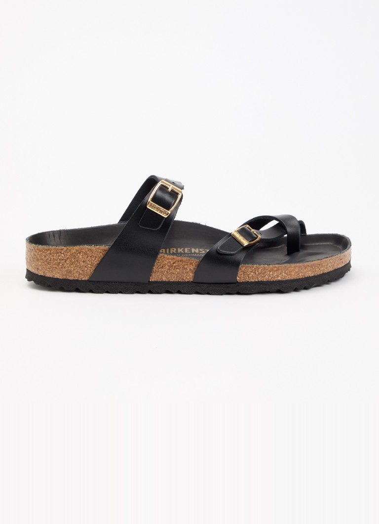 Birkenstock Dames Narrow Fit Mayari sandaal van leer in de kleur Zwart, maat: 39