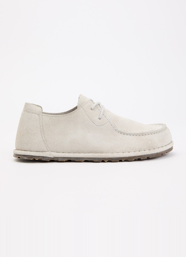 Birkenstock Dames Utti Lace veterschoen van suède in de kleur Wit, maat: 40
