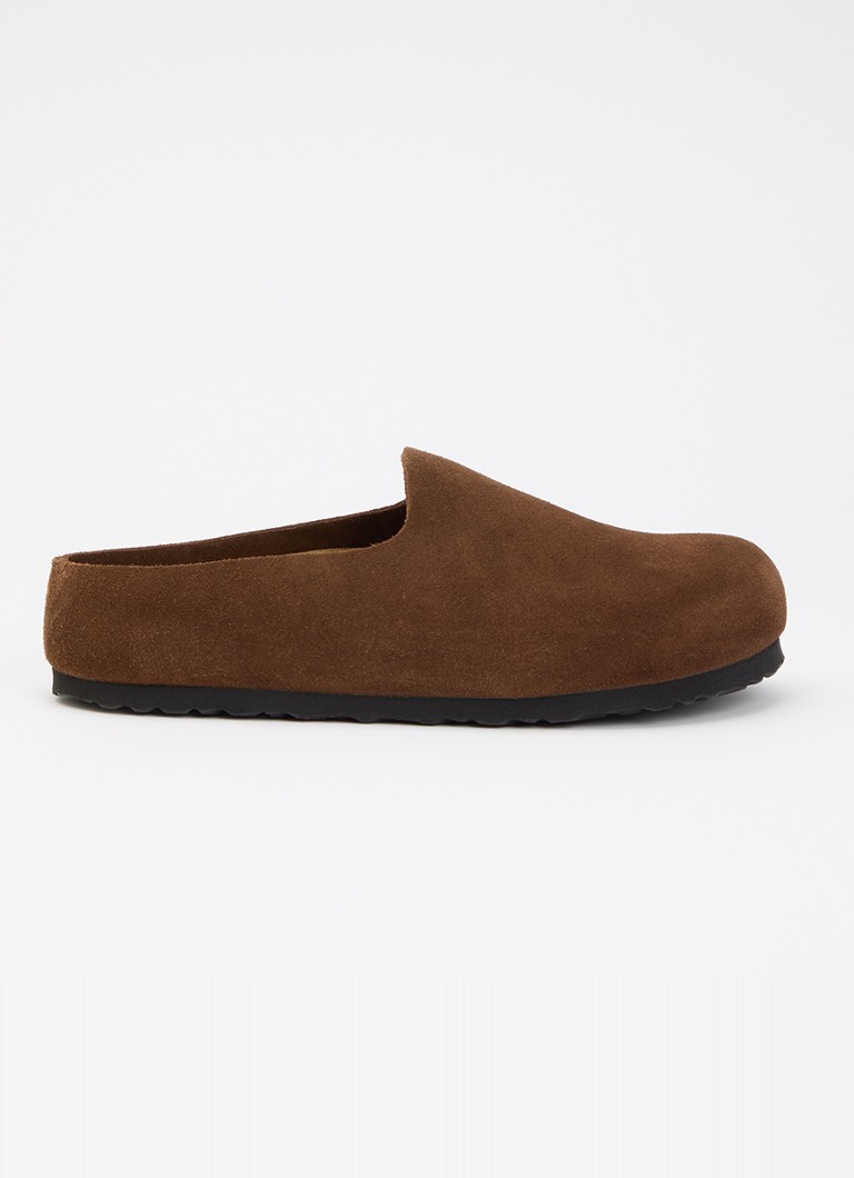 Birkenstock Dames Narrow Fit Amsterdam Wrapped muiltje van suède in de kleur Bruin, maat: 41