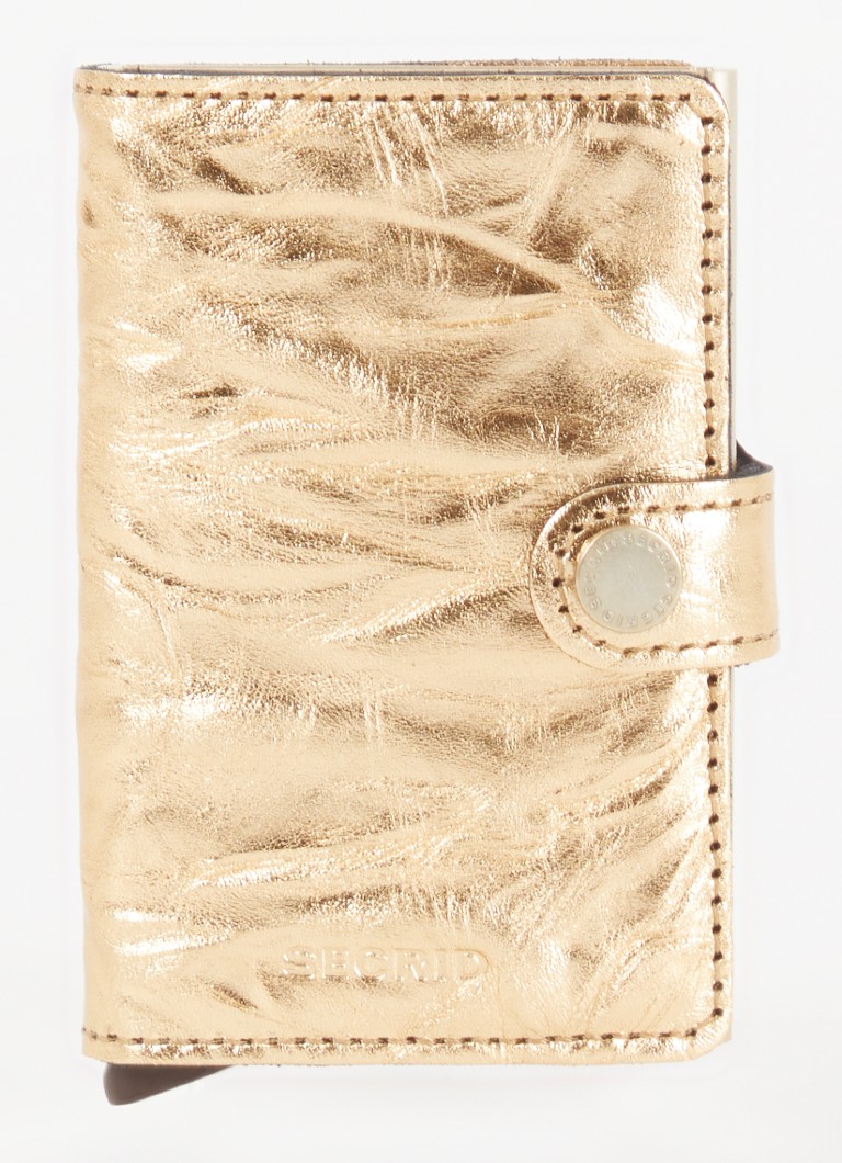 Secrid Miniwallet pasjeshouder van leer met metallic finish Goud - Deal