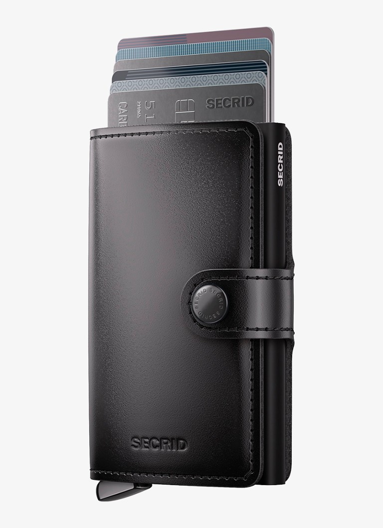 Secrid Miniwallet+ pasjeshouder van leer Zwart - Deal