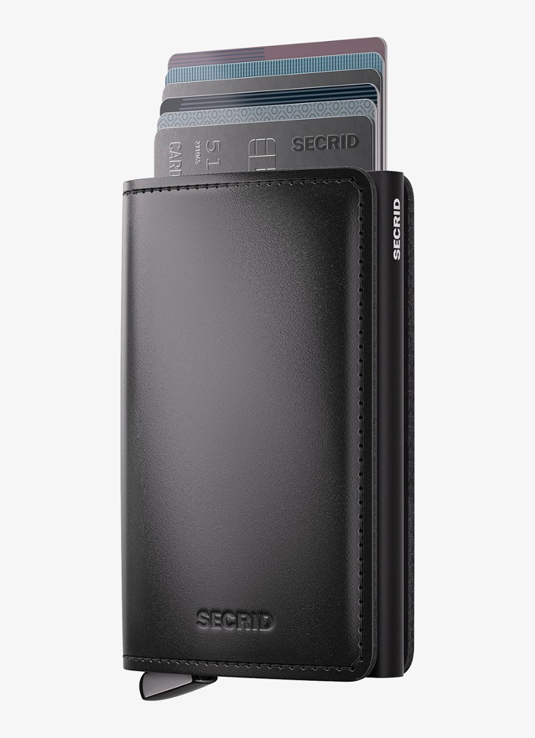 Secrid Slimwallet+ pasjeshouder van leer Zwart - Deal