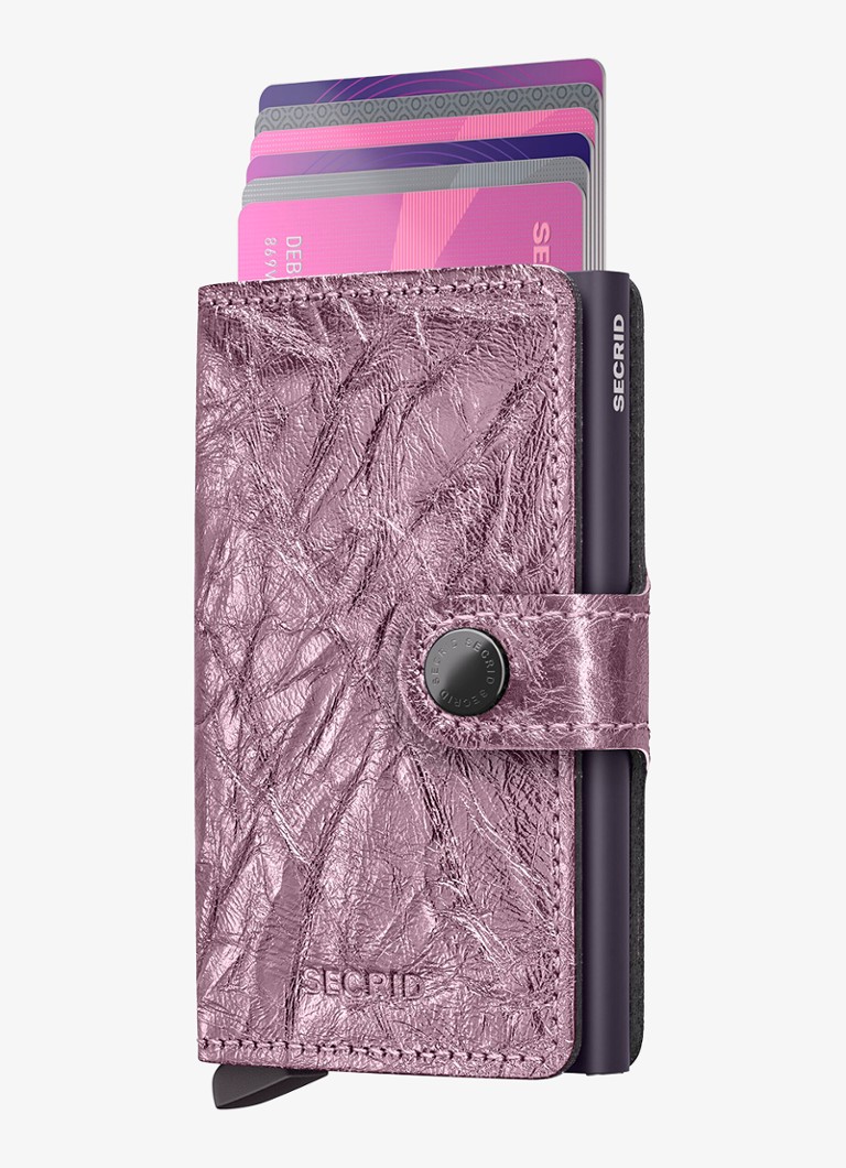 Secrid Miniwallet pasjeshouder van leer Roze - Deal