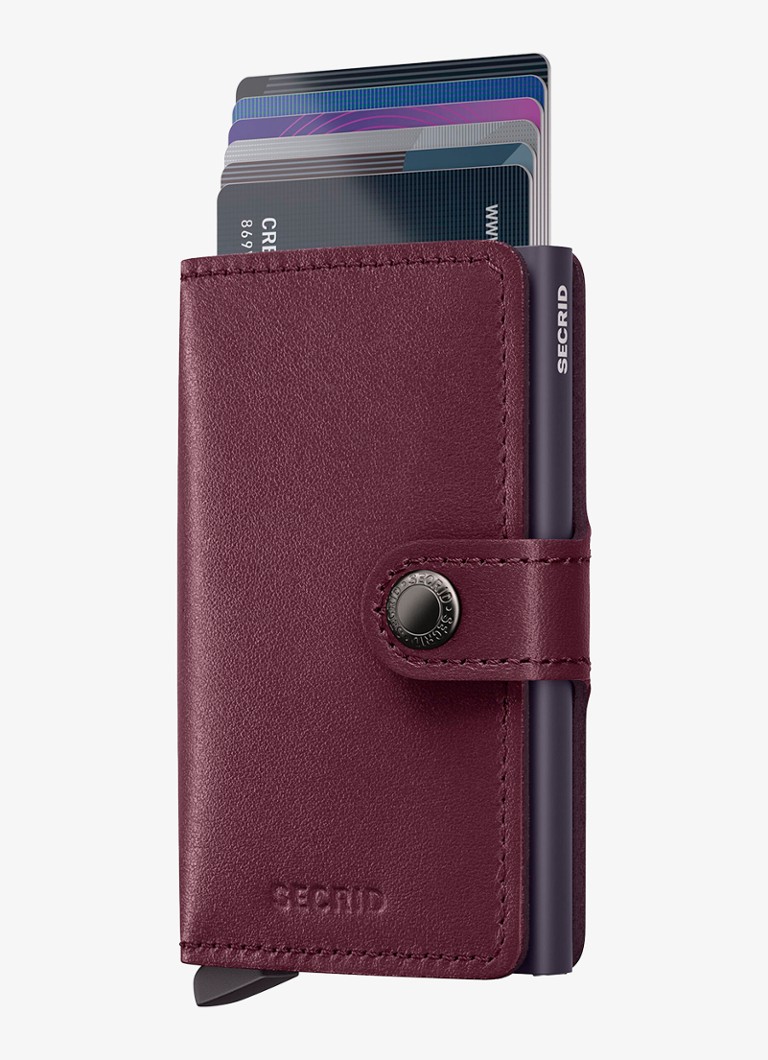 Secrid Miniwallet pasjeshouder van leer Cranberryrood - Deal