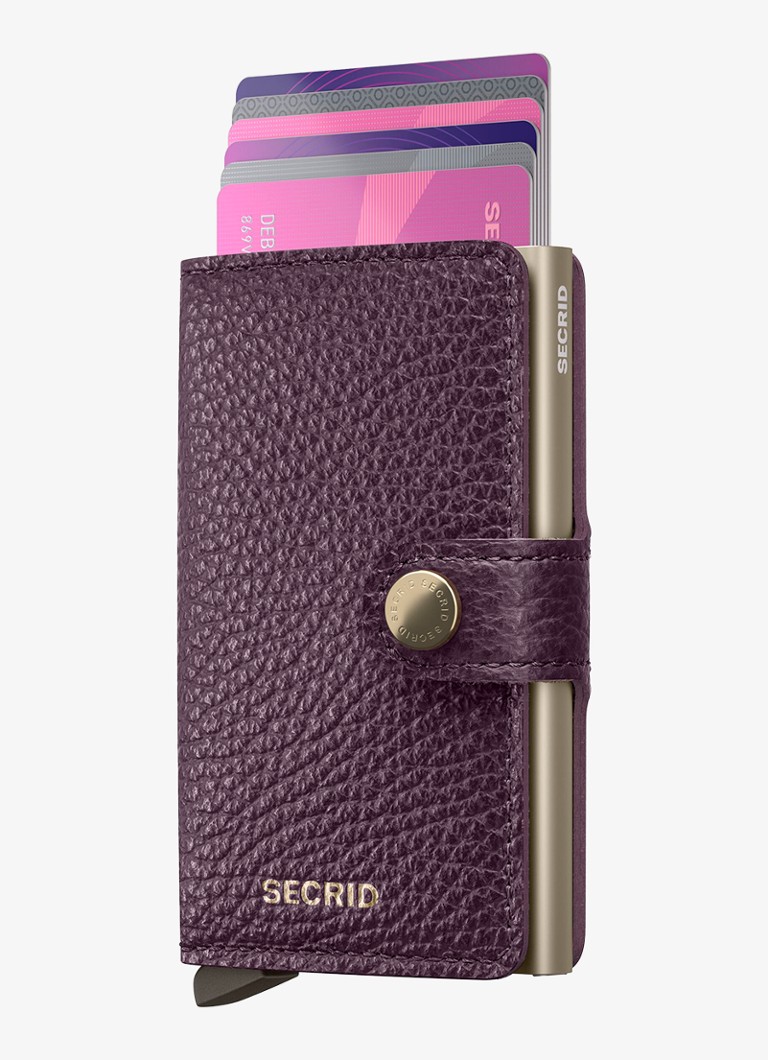 Secrid Miniwallet pasjeshouder van leer Paars - Deal