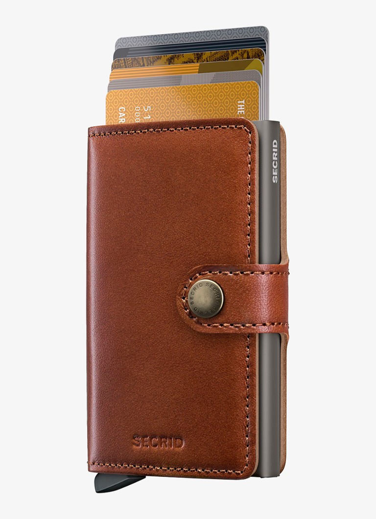 Secrid Miniwallet pasjeshouder van leer Kastanjebruin - Deal