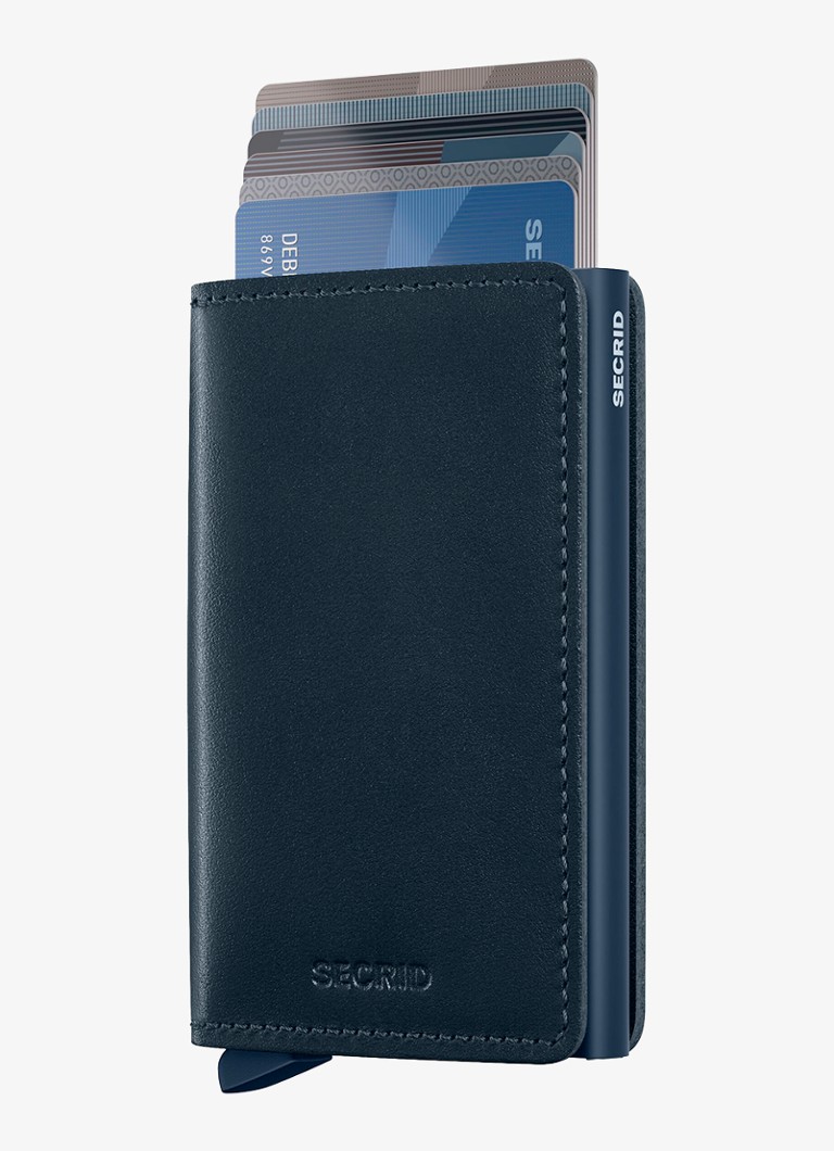 Secrid Slimwallet pasjeshouder van leer Donkerblauw - Deal