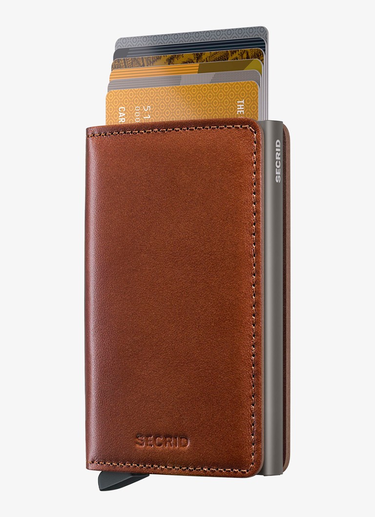 Secrid Slimwallet pasjeshouder van leer Kastanjebruin - Deal