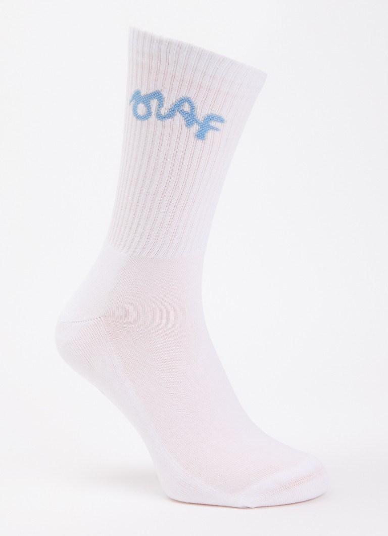 OLAF Heren Signature sokken met logo in de kleur Gebroken wit, maat: OS