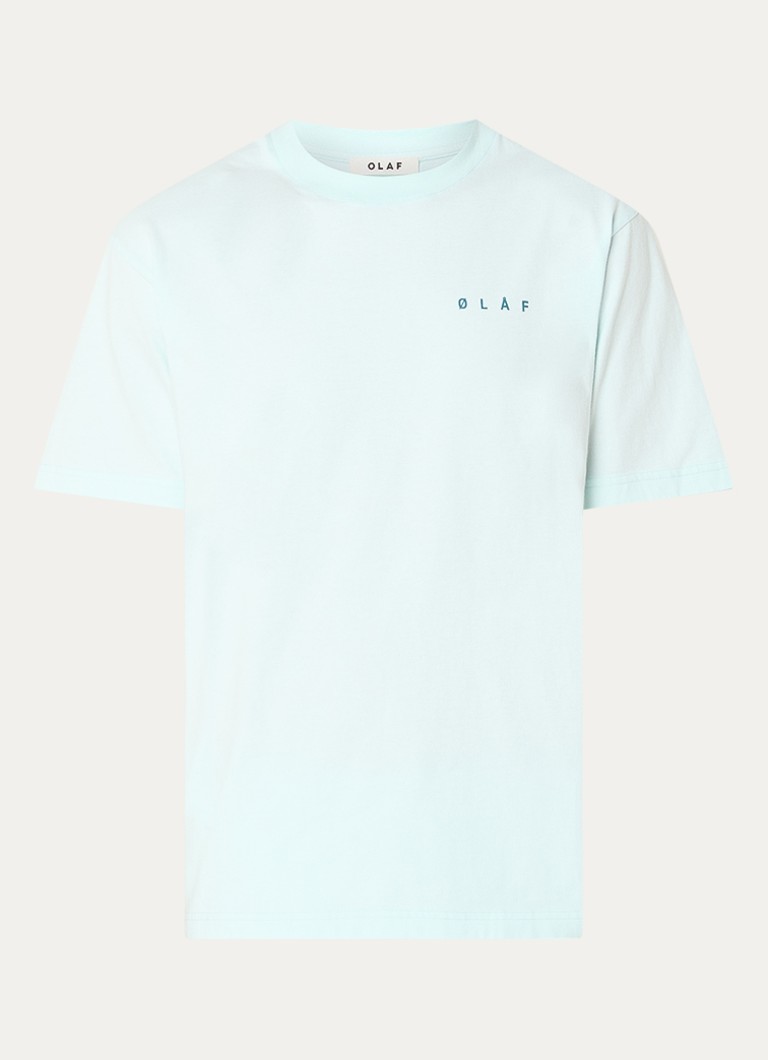 OLAF Dames T-shirt met front- en backprint in de kleur Mint, maat: M