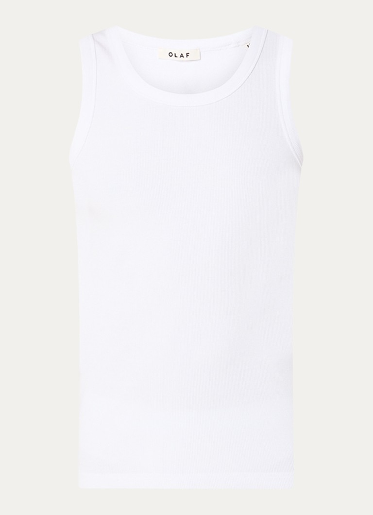 OLAF Heren Tanktop met logo in de kleur Wit, maat: S