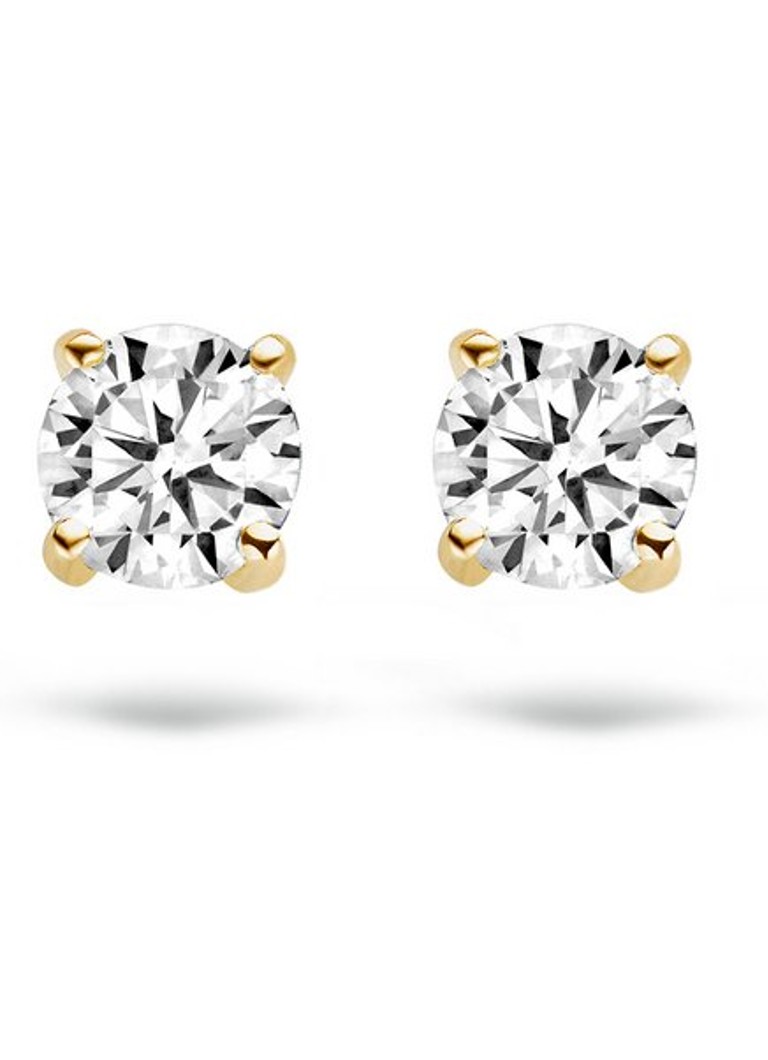 Blush Dames Oorknopjes van 14 karaat geelgoud met zirkonia 7053YZI in de kleur Geelgoud