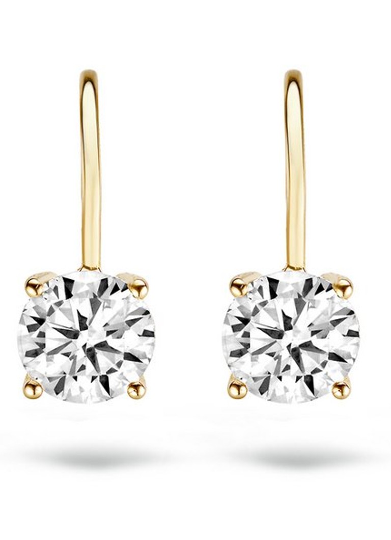 Blush Dames Oorhangers van 14 karaat geelgoud met zirkonia 7055YZI in de kleur Geelgoud