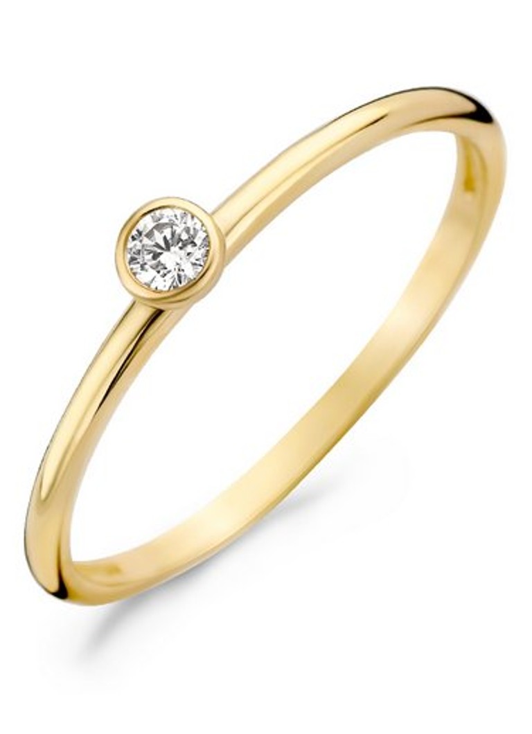 Blush Dames Ring van 14 karaat geelgoud met zirkonia in de kleur Geelgoud