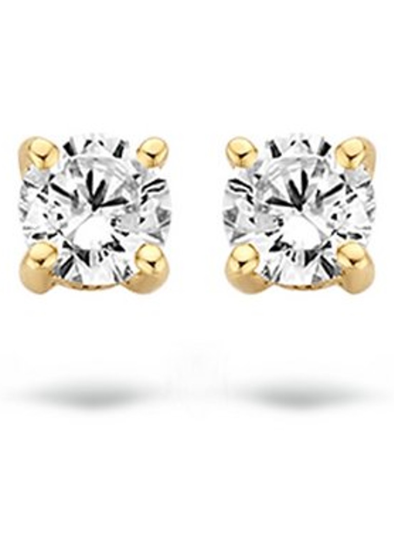 Blush Dames Oorknopjes van 14 karaat geelgoud met zirkonia 7212YZI in de kleur Goud