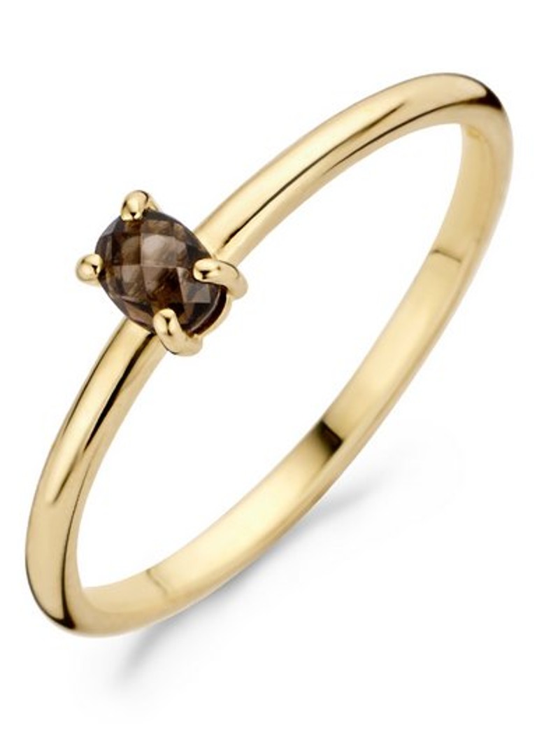 Blush Dames Ring van 14 karaat geelgoud met rookkwarts 1204YSQ in de kleur Geelgoud