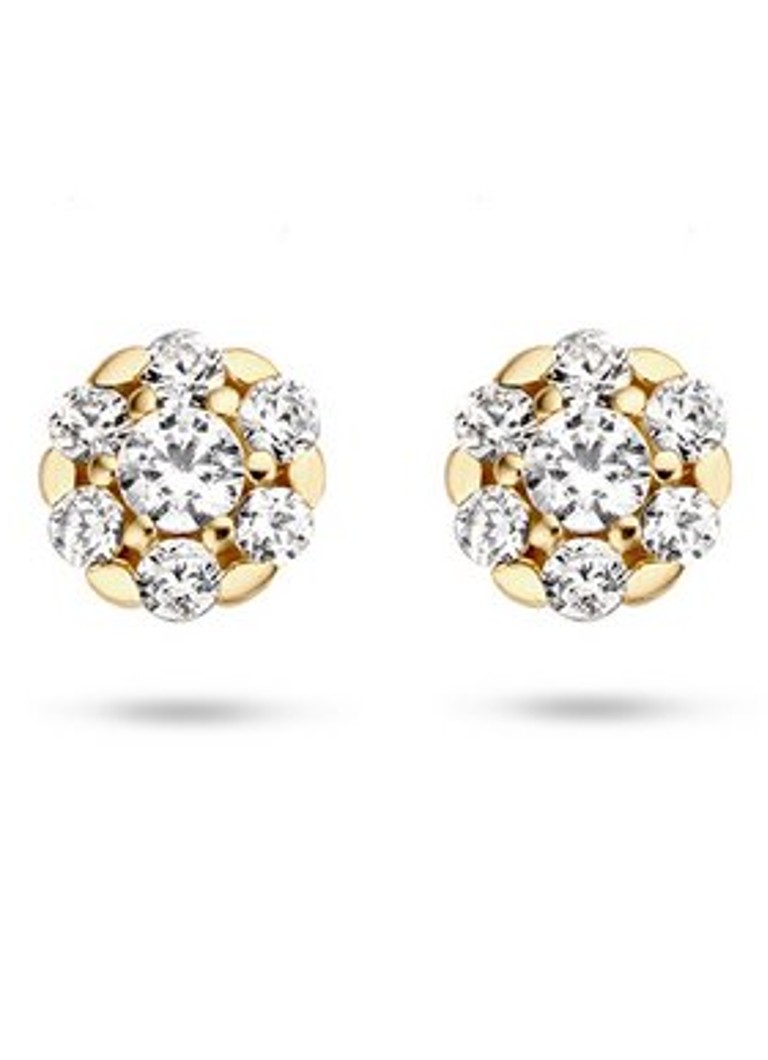 Blush Dames Oorknopjes van 14 karaat geelgoud met zirkonia 7241YZI in de kleur Geelgoud