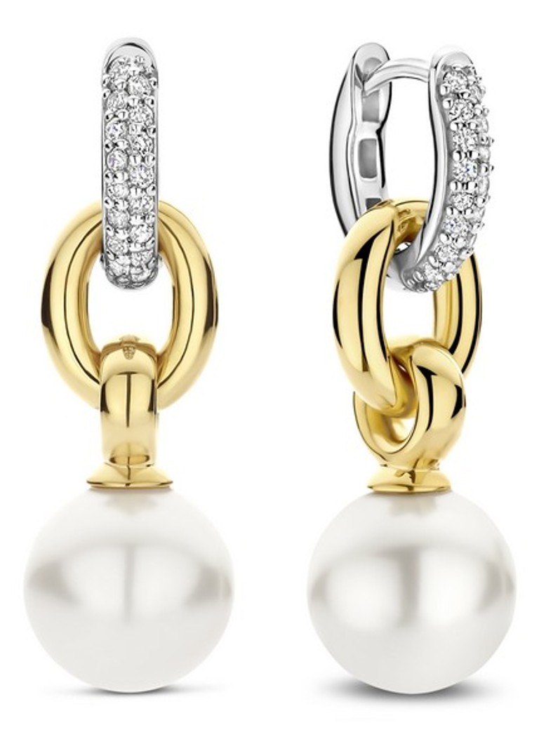 TI SENTO - Milano Dames Oorringen met parel 78016YP in de kleur Goud
