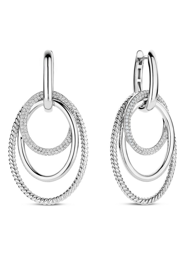 TI SENTO - Milano Dames Oorhangers 78067ZI in de kleur Zilver