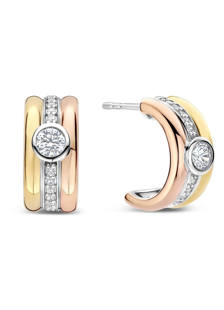 TI SENTO - Milano Dames Oorringen met zirkonia 78085TZ in de kleur Goud