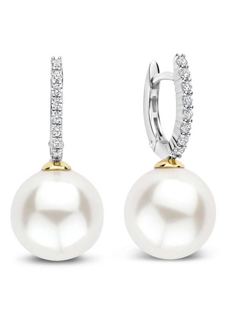 TI SENTO - Milano Dames Oorringen met parel 78091YP in de kleur Zilver