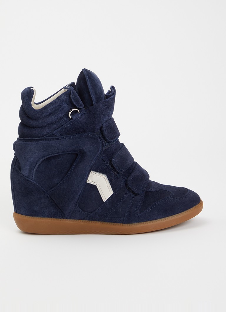 Isabel Marant Dames Bekett sneakerwedge van suède in de kleur Donkerblauw, maat: 37