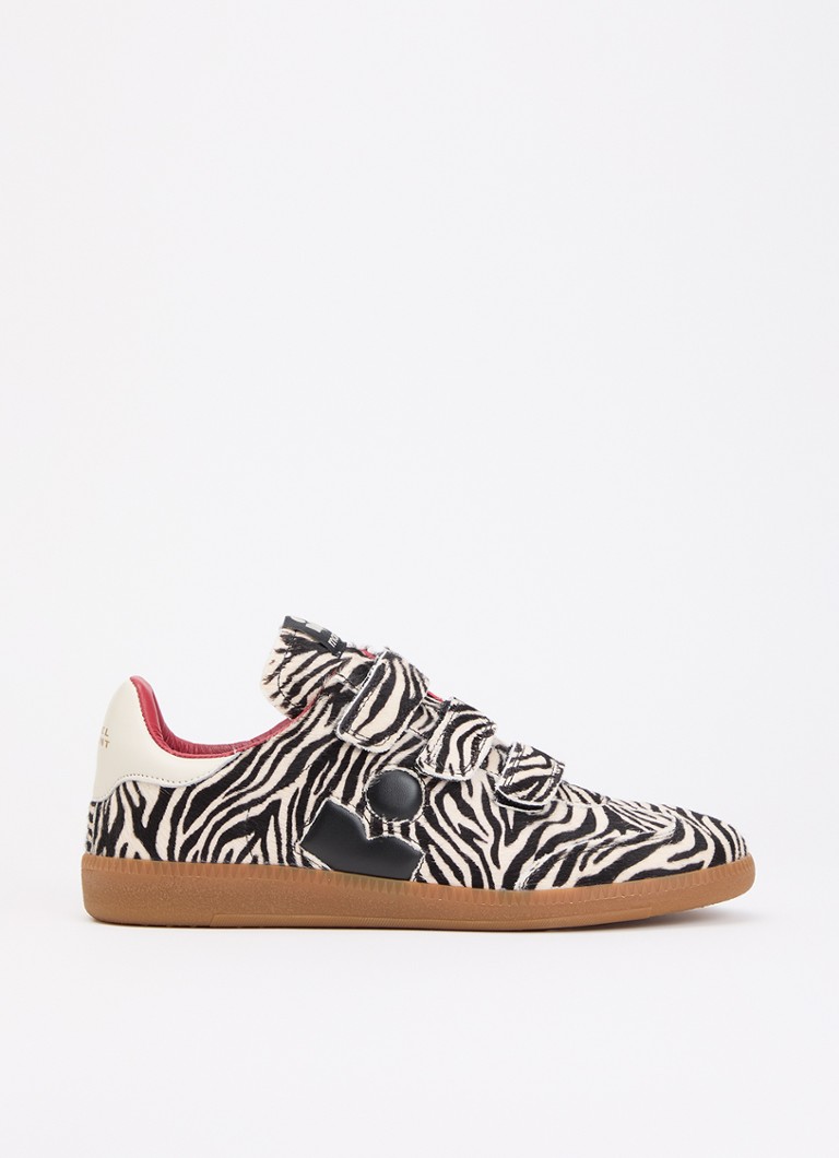 Isabel Marant Dames Beth sneaker van leer met ponyhair in de kleur Zwart, maat: 37