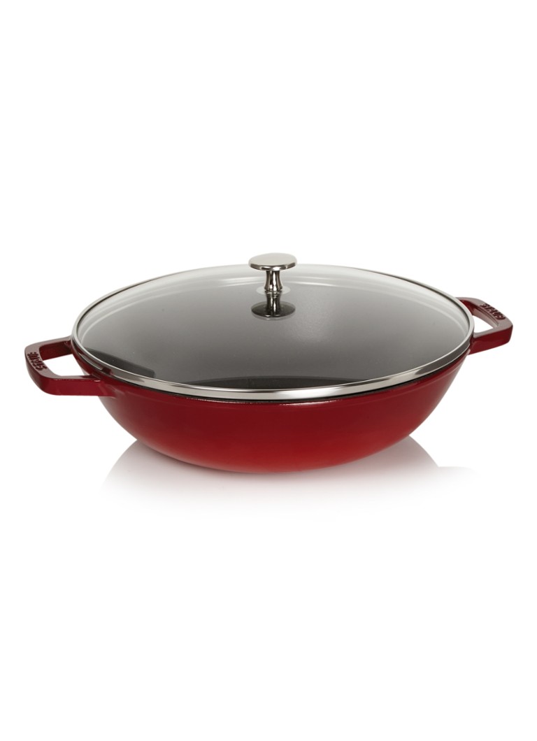 Staub Wok met glazen deksel Ø30 cm Steenrood - Deal