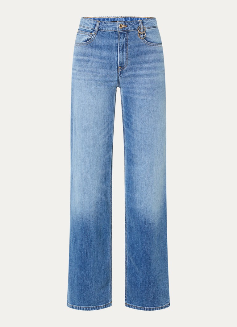 NIKKIE Dames Orleans mid waist wide leg jeans met medium wassing in de kleur Indigo