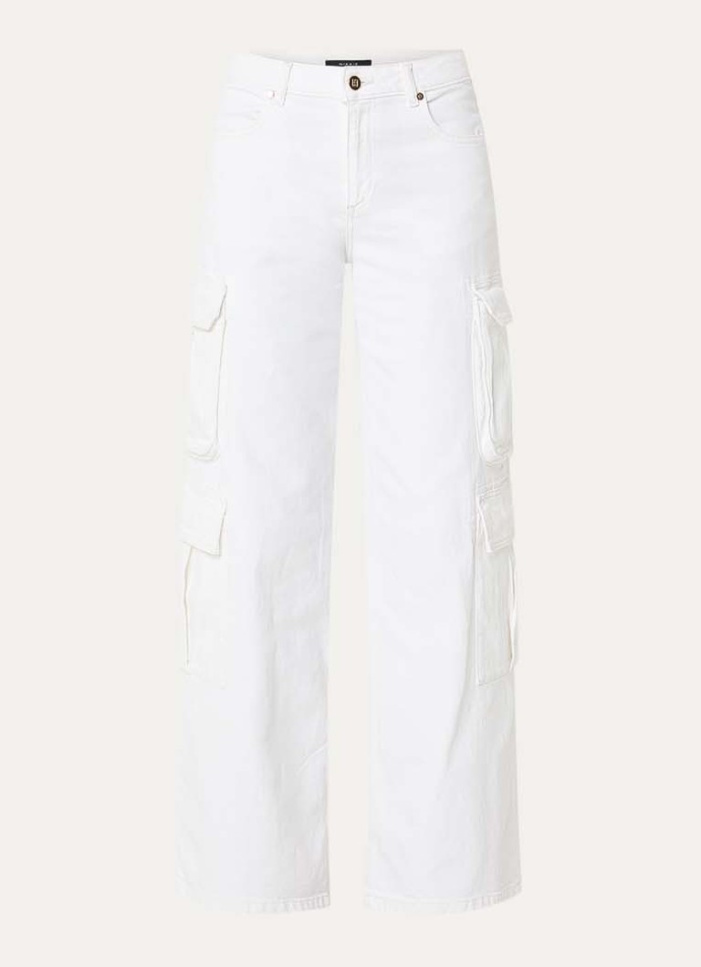 NIKKIE Dames Patras high waist straight leg jeans met gekleurde wassing in de kleur Wit