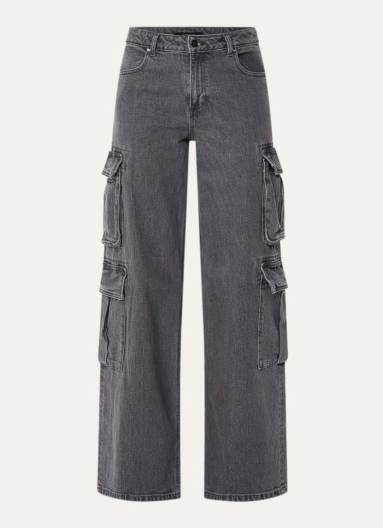 NIKKIE Dames Patras high waist straight leg jeans met gekleurde wassing in de kleur Donkergrijs