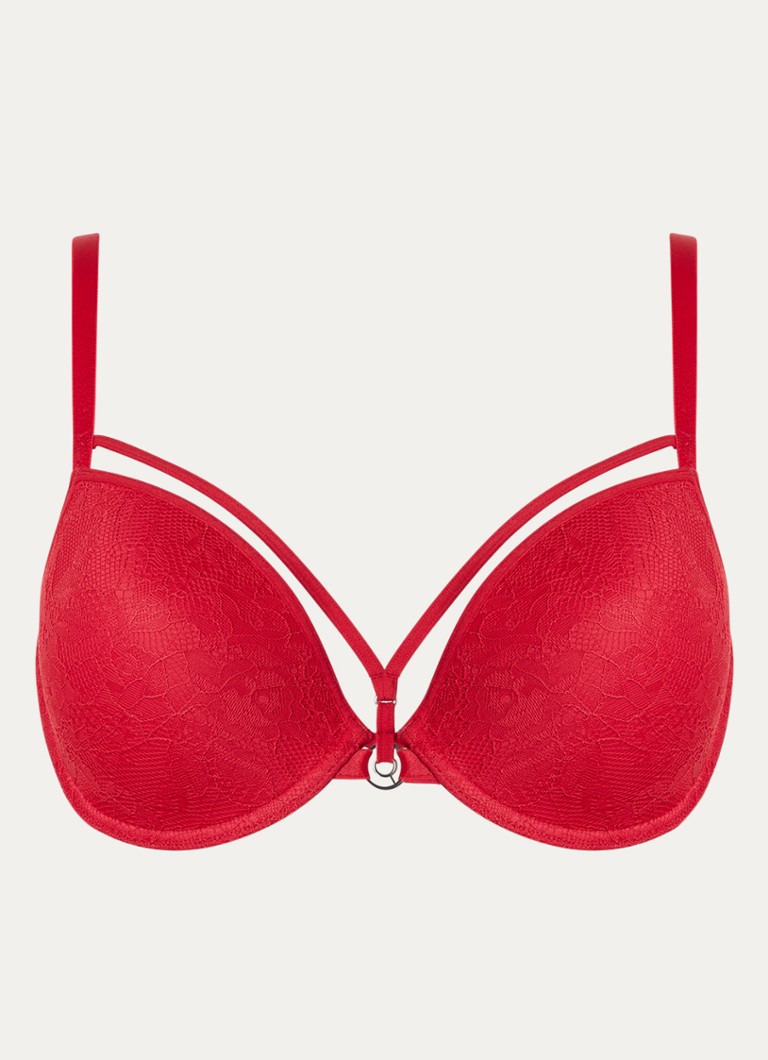 Marlies Dekkers Dames Space Odyssey push up bh met kant in de kleur Rood