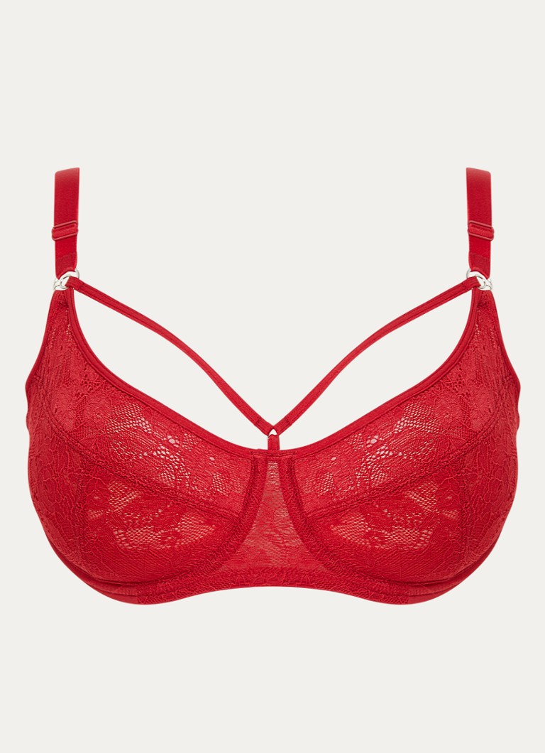 Marlies Dekkers Dames Space Odyssey balconette bh met kant in de kleur Rood