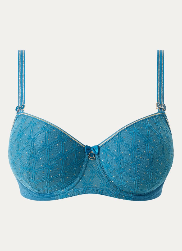 Marlies Dekkers Dames Blue Angel balconette bh van mesh met borduring in de kleur Zeegroen