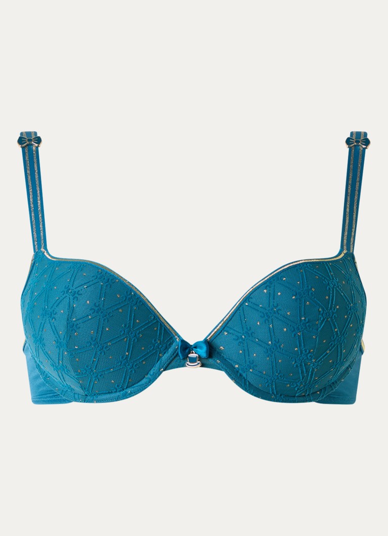 Marlies Dekkers Dames Blue Angel push-up bh van mesh met borduring in de kleur Zeegroen