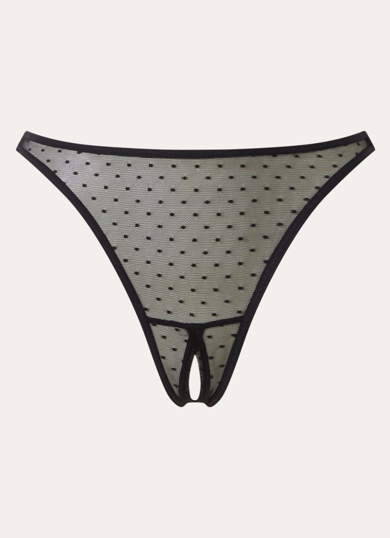 Marlies Dekkers Dames Suspensia ouvert string met kant in de kleur Zwart