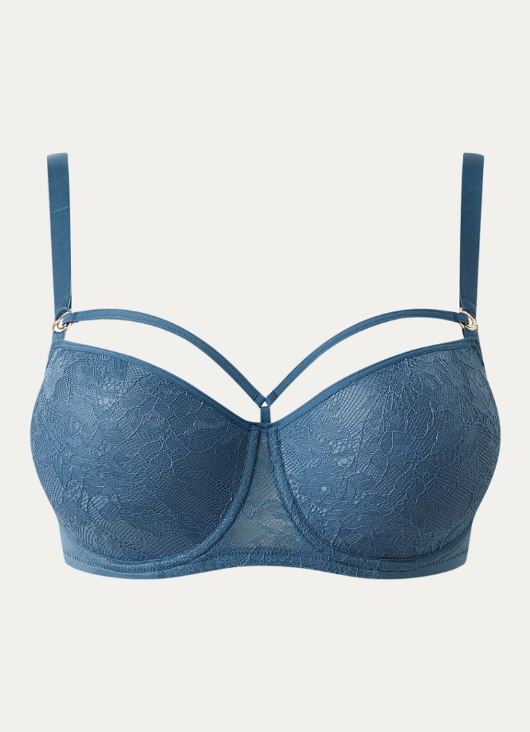 Marlies Dekkers Dames Space Odyssey balconette bh van kant in de kleur Staalblauw