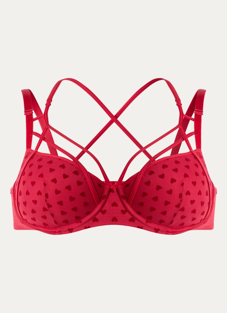 Marlies Dekkers Dames The Art Of Love push-up bh van mesh in de kleur Rood