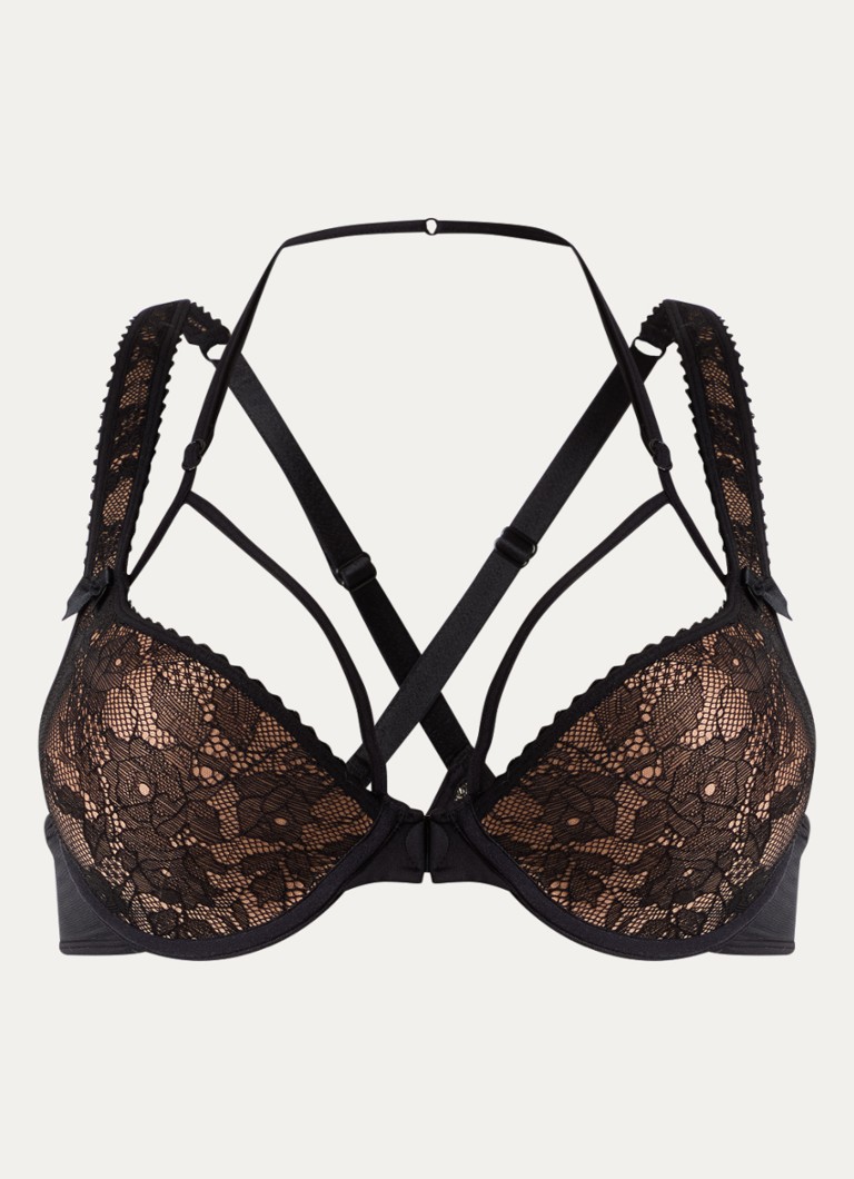 Marlies Dekkers Dames Peekaboo push-up bh van kant in de kleur Zwart