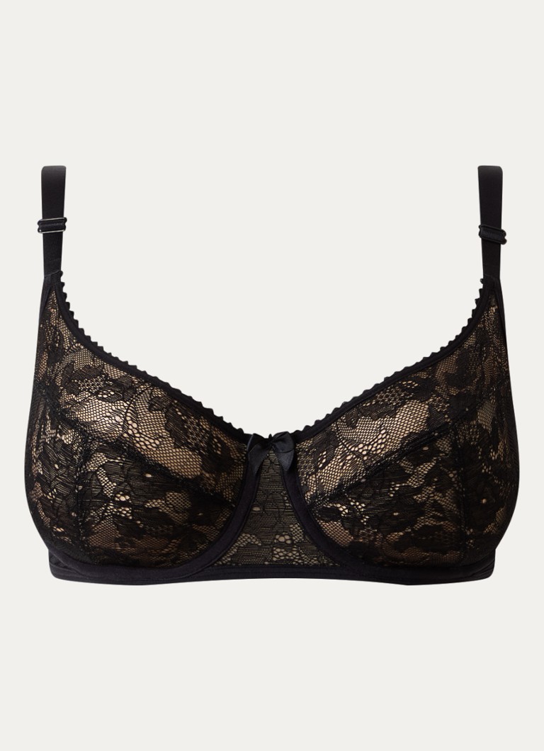 Marlies Dekkers Dames Peekaboo balconette bh van kant in de kleur Zwart