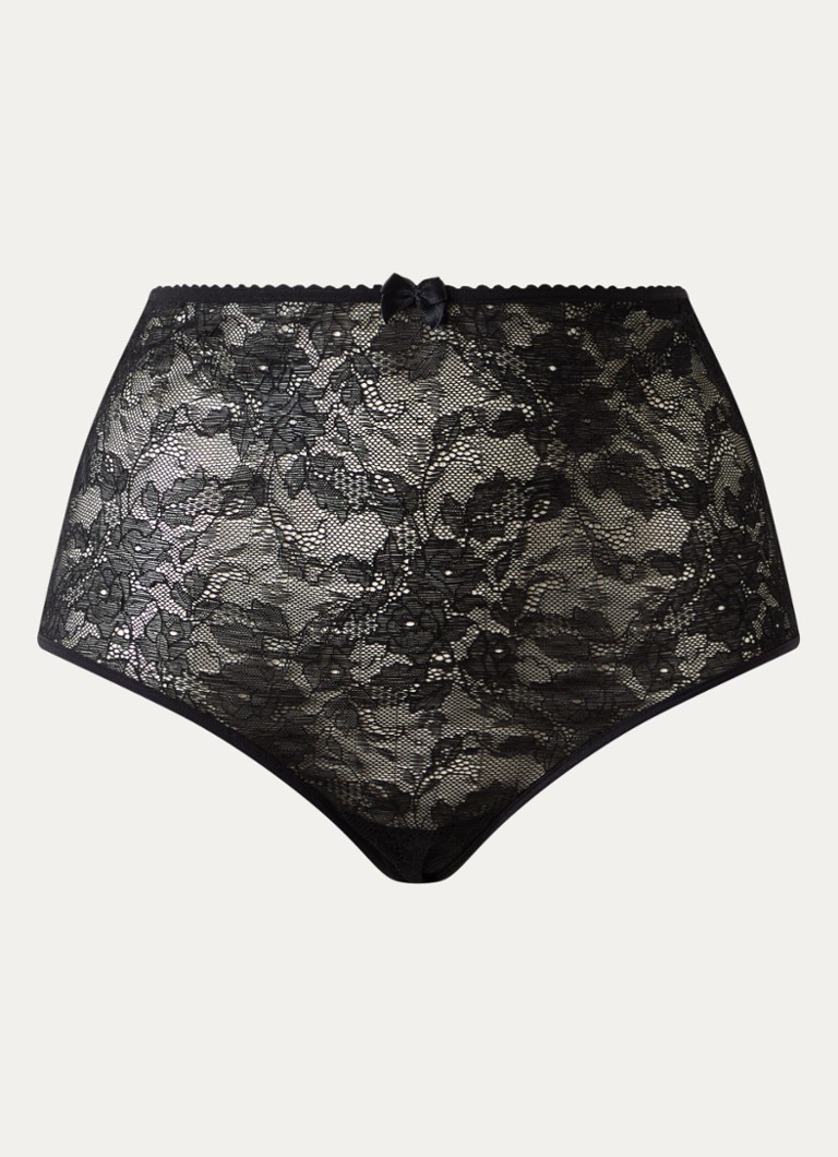 Marlies Dekkers Dames Peekaboo high waisted slip van kant in de kleur Zwart