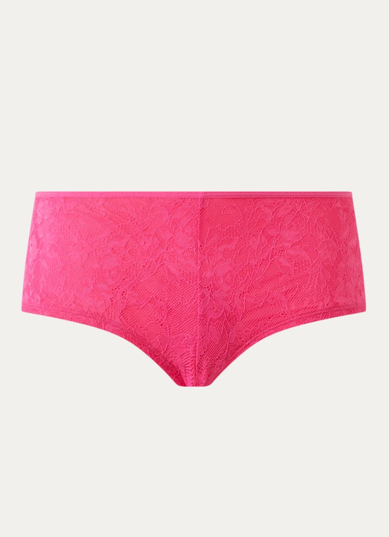 Marlies Dekkers Dames Space Odyssey shorty met overlay van kant in de kleur Fuchsia