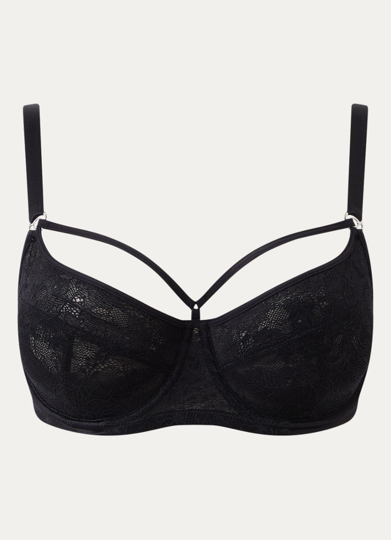Marlies Dekkers Dames Space Odyssey balconette bh met overlay van kant in de kleur Zwart