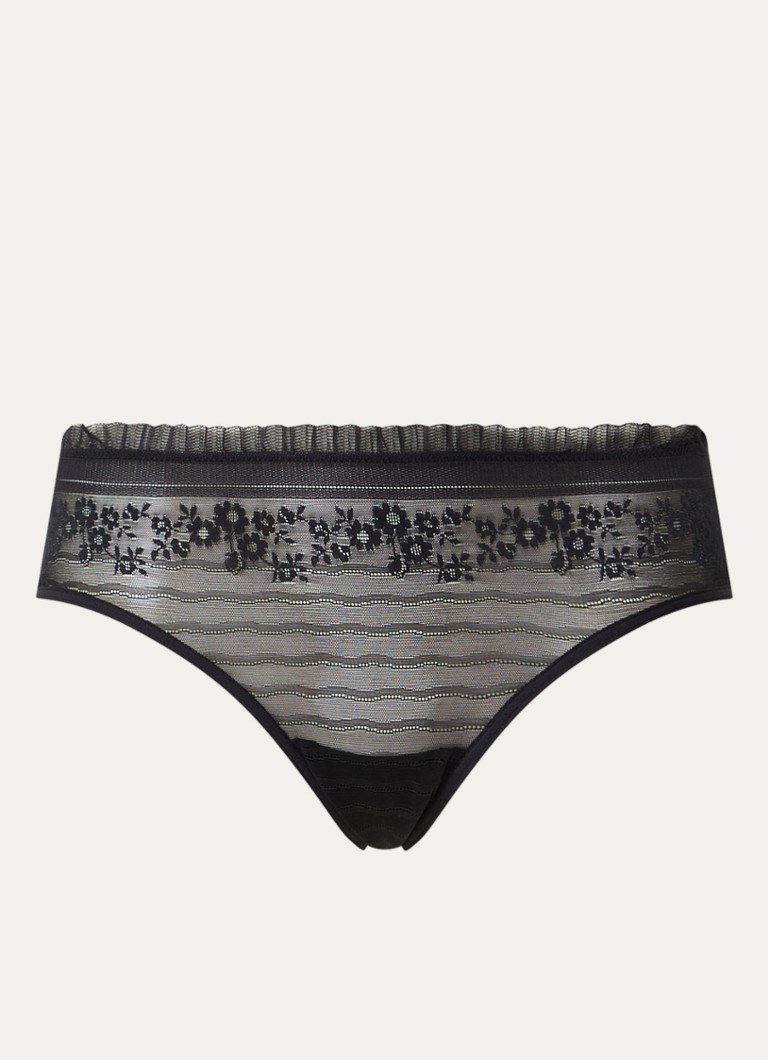 Marlies Dekkers Dames Rebel In Lace hipster van mesh met kant en smockwerk in de kleur Zwart