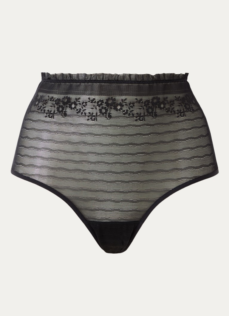 Marlies Dekkers Dames High waisted slip van mesh in de kleur Zwart